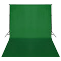 vidaXL System zawieszenia tła z zielonym tłem 500 x 300 cm