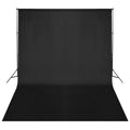 vidaXL System zawieszenia tła z czarnym tłem 500 x 300 cm