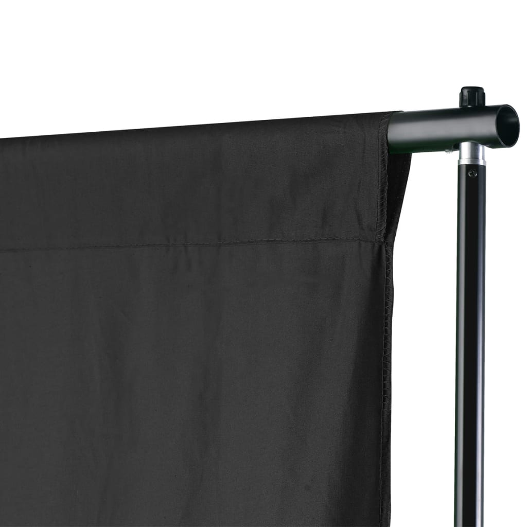 vidaXL System zawieszenia tła z czarnym tłem 500 x 300 cm