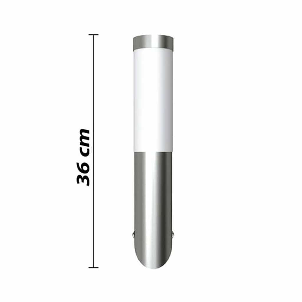 Lampy ogrodowe ze stali nierdzewnej, 6x36 cm
