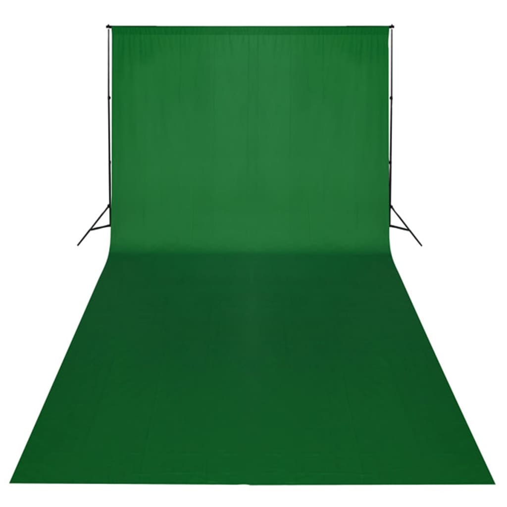 vidaXL Zestaw do studia fotograficznego: zielone tło 6 x 3 m i światła