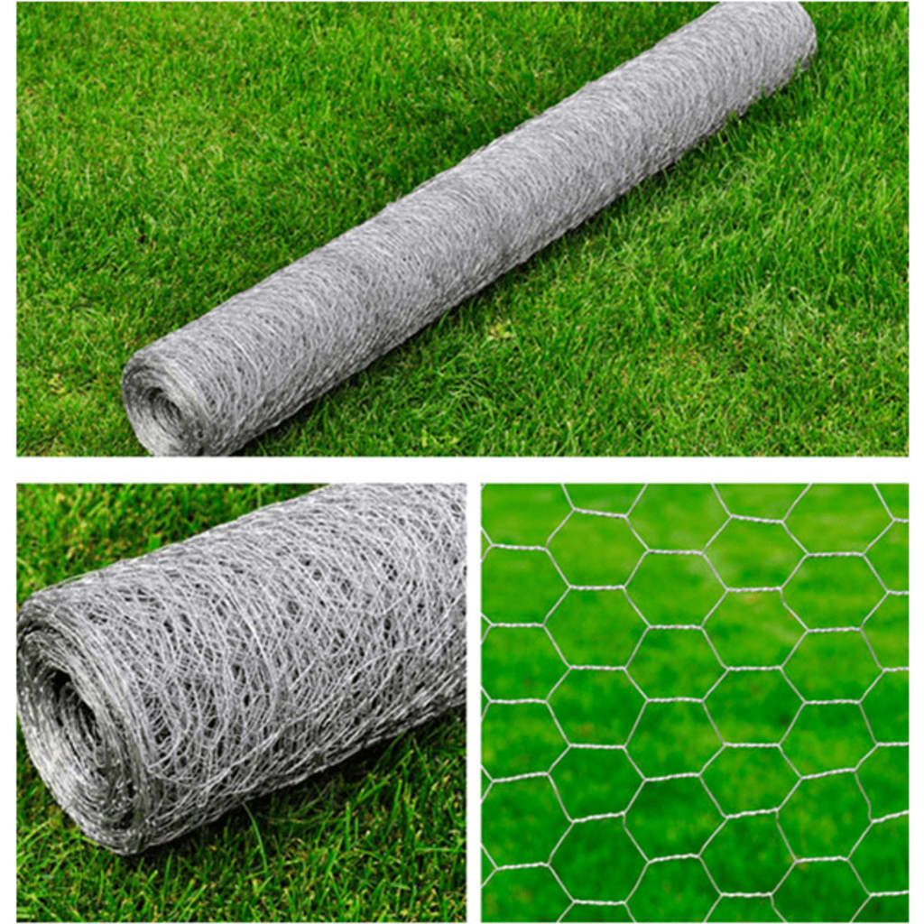 vidaXL Siatka ogrodzeniowa, galwanizowana, stalowa, 1x25 m, srebrna