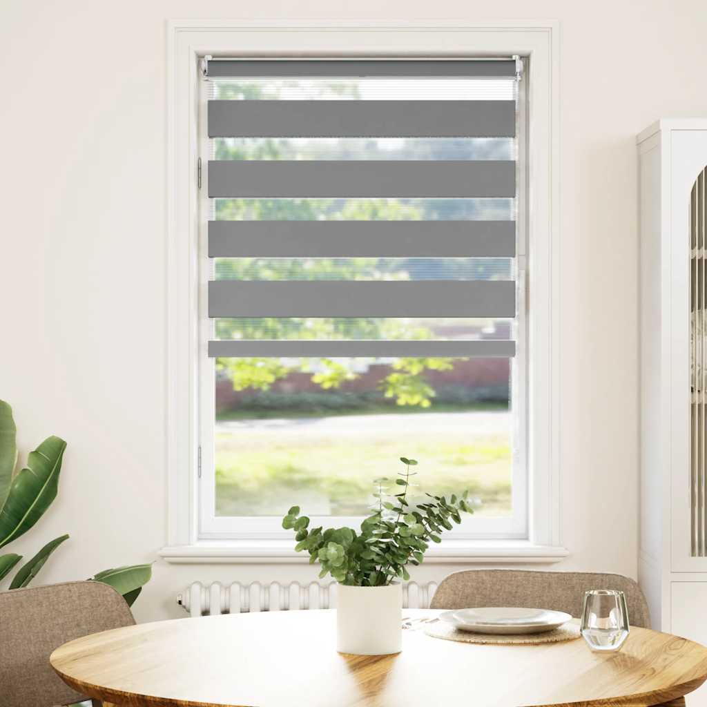 vidaXL Roleta Zebra 70,9x120 cm Szerokość tkaniny 66,7 cm szara