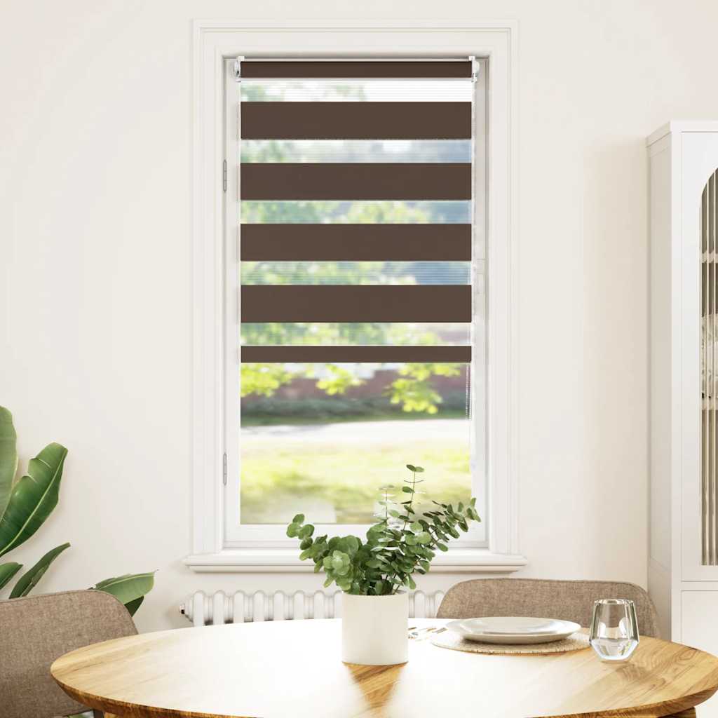 vidaXL Roleta Zebra 80,9x150 cm Szerokość tkaniny 76,7 cm kawa