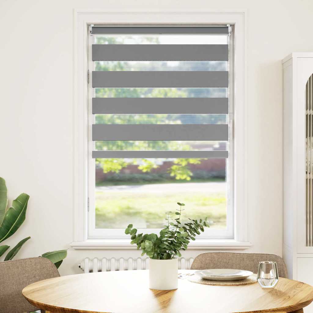 vidaXL Roleta Zebra 90,9x150 cm Szerokość tkaniny 86,7 cm szara
