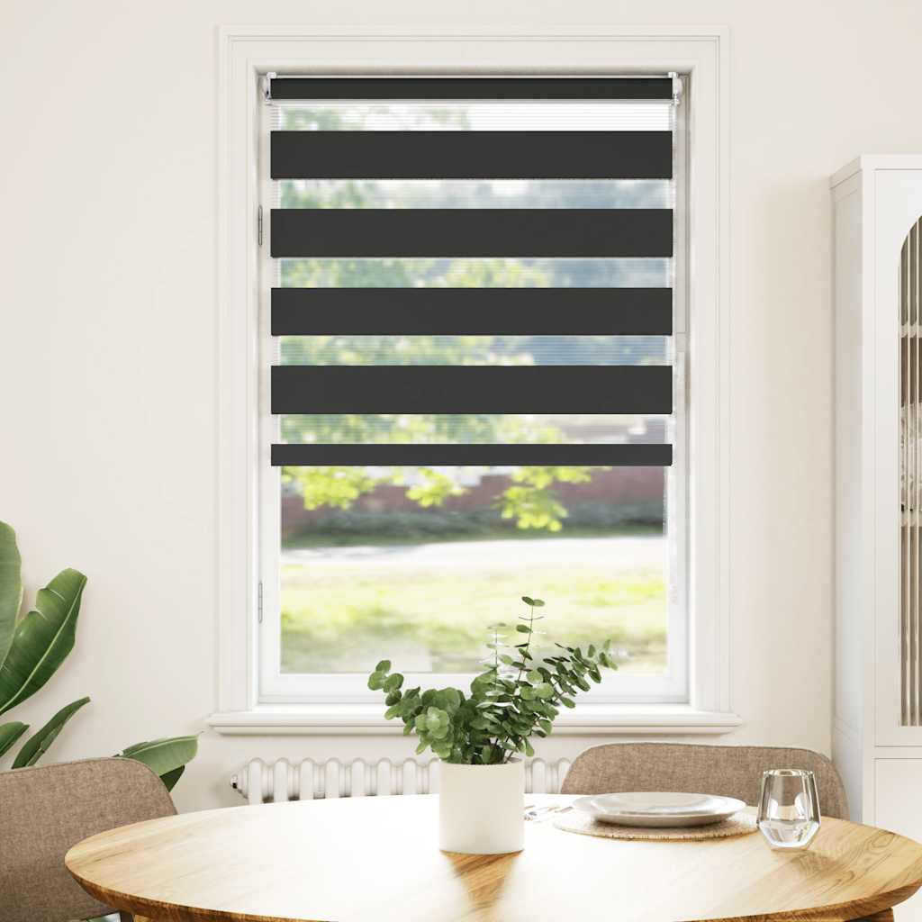 vidaXL Roleta Zebra 90,9x150 cm Szerokość materiału 86,7 cm czarna
