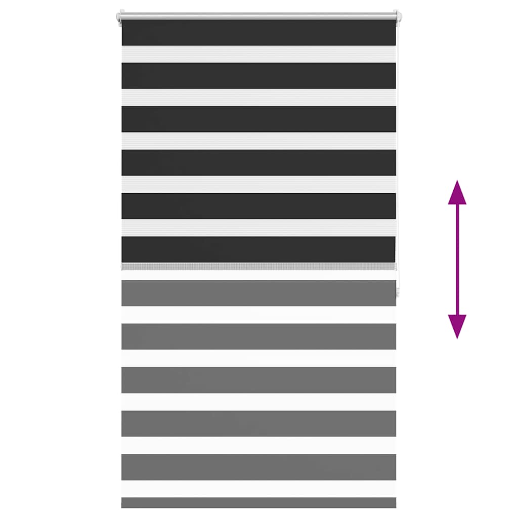 vidaXL Roleta Zebra 100,9x175 cm Szerokość materiału 96,7 cm czarna