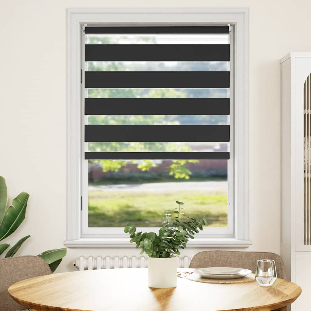 vidaXL Roleta Zebra 100,9x175 cm Szerokość materiału 96,7 cm czarna