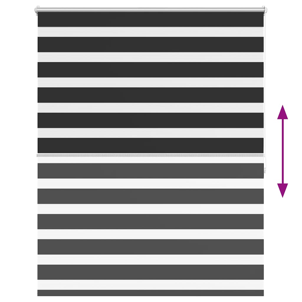 vidaXL Roleta Zebra 120,9x175 cm Szerokość materiału 116,7 cm czarna
