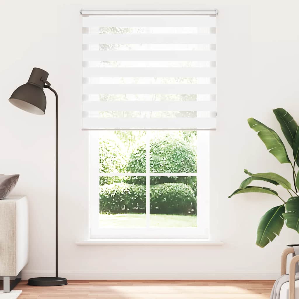 vidaXL Roleta Zebra 120,9x230 cm Szerokość materiału 116,7 cm biała