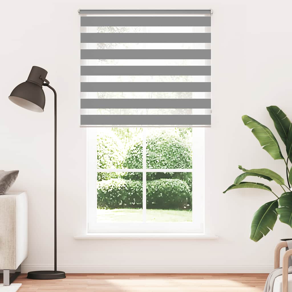 vidaXL Roleta Zebra 120,9x230 cm Szerokość tkaniny 116,7 cm szara