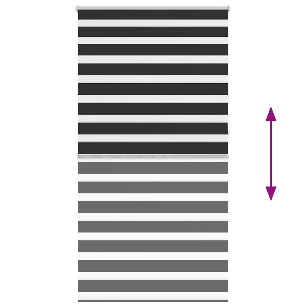 vidaXL Roleta Zebra 120,9x230 cm Szerokość materiału 116,7 cm czarna