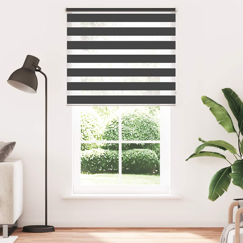 vidaXL Roleta Zebra 120,9x230 cm Szerokość materiału 116,7 cm czarna