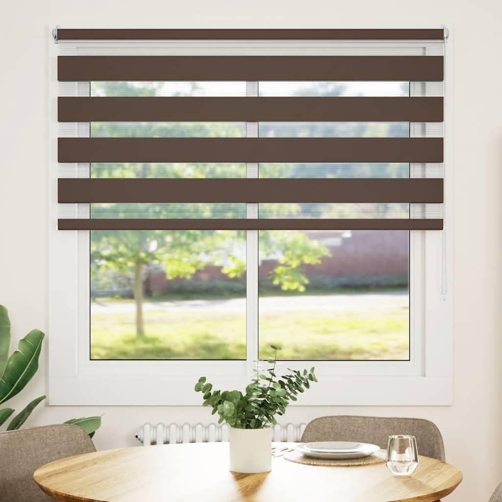 vidaXL Roleta Zebra 140,9x175 cm Szerokość tkaniny 136,7 cm kawa