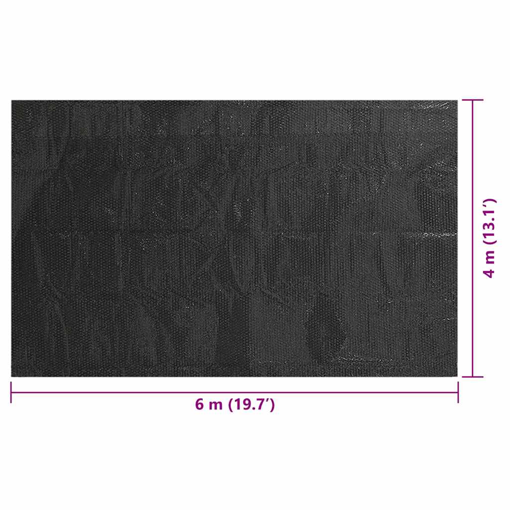 vidaXL Prostokątna folia na basen, PE, czarna (6x4 m)