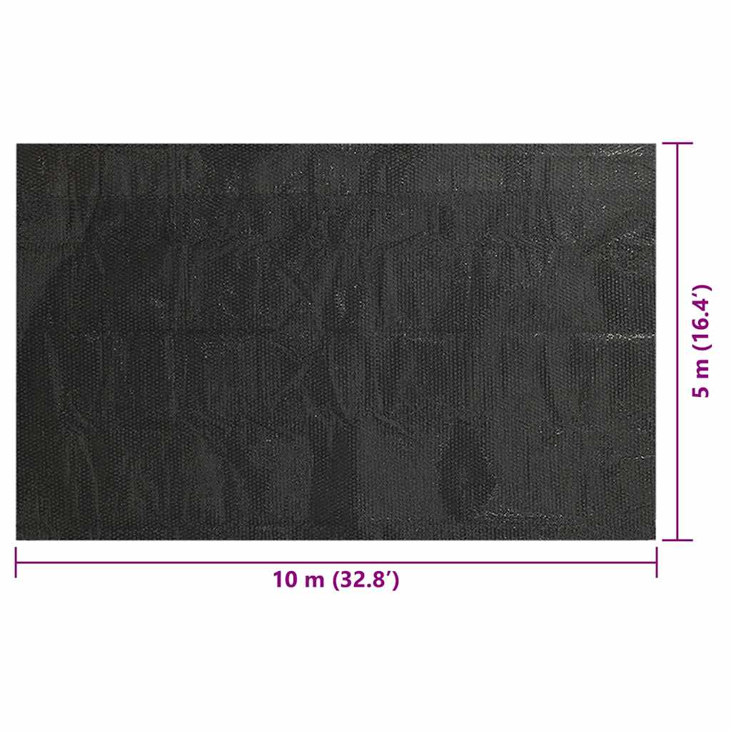 Prostokątna folia na basen, PE, czarna 10 x 5 m