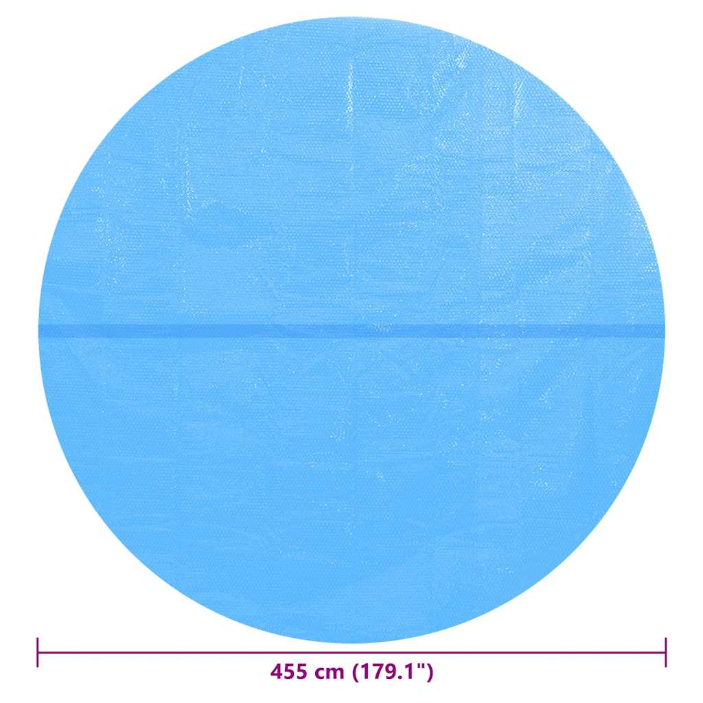 vidaXL Pływająca, okrągła folia, pokrywa solarna PE, 455 cm, niebieska