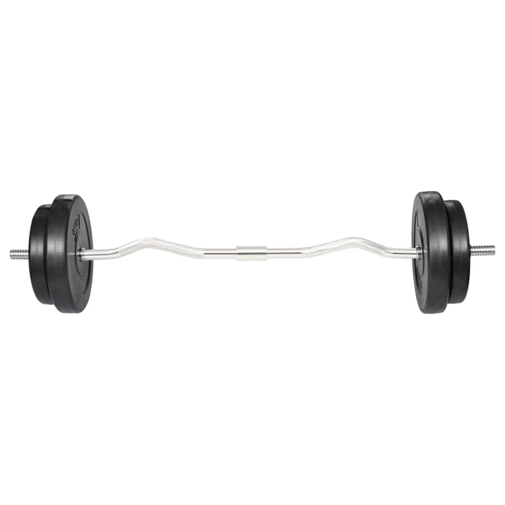 vidaXL Sztanga gięta z obciążnikami, 30 kg