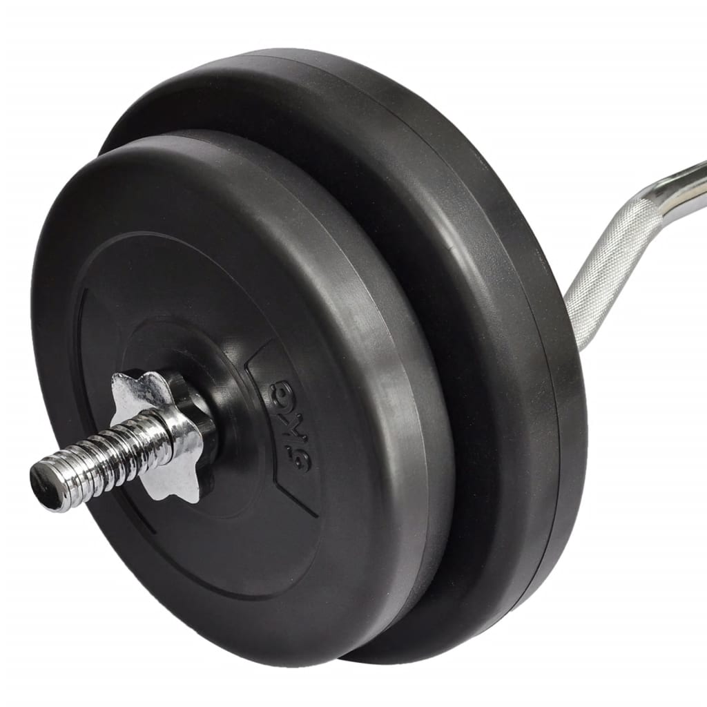 vidaXL Sztanga gięta z obciążnikami, 30 kg