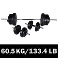 vidaXL Zestaw sztangi i 2 hantli, 60,5 kg