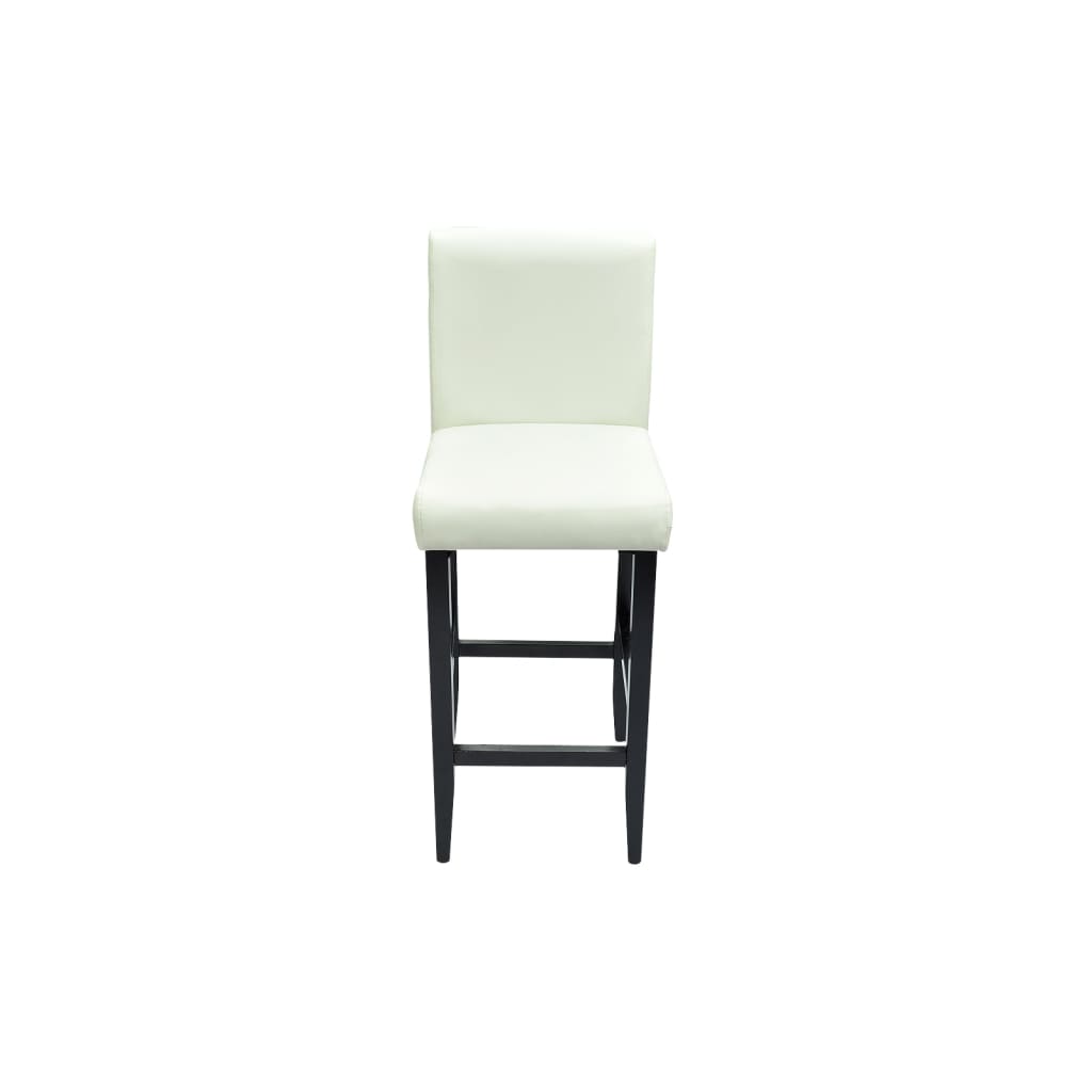 vidaXL Stołki barowe, 4 szt., białe, sztuczna skóra