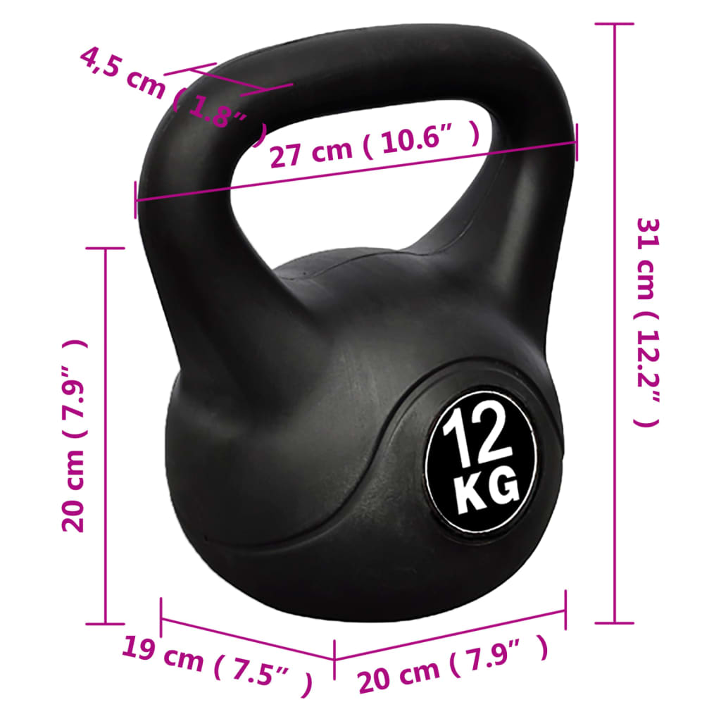 vidaXL Odważnik kulowy/giria, 12 kg