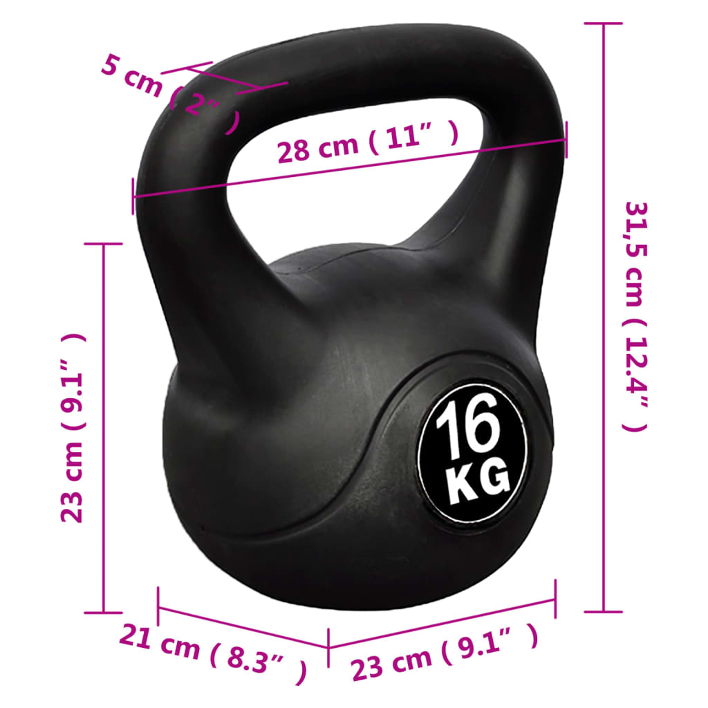 vidaXL Odważnik kulowy/giria, 16 kg