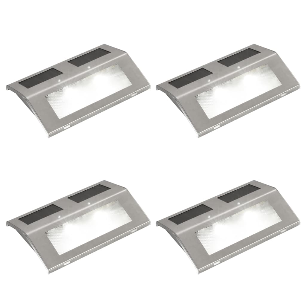 vidaXL Lampy schodowe, 4 szt., solarne