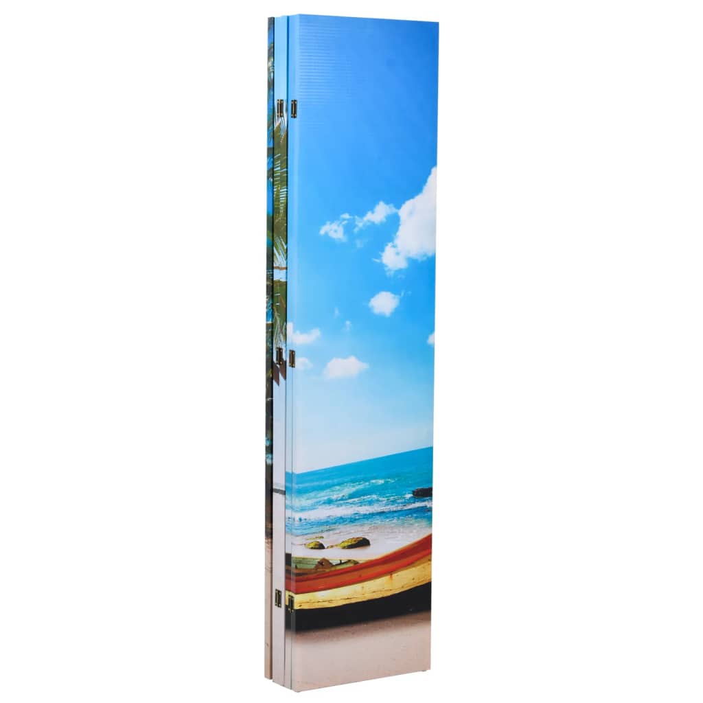 vidaXL Składany parawan, 200x170 cm, motyw plaży