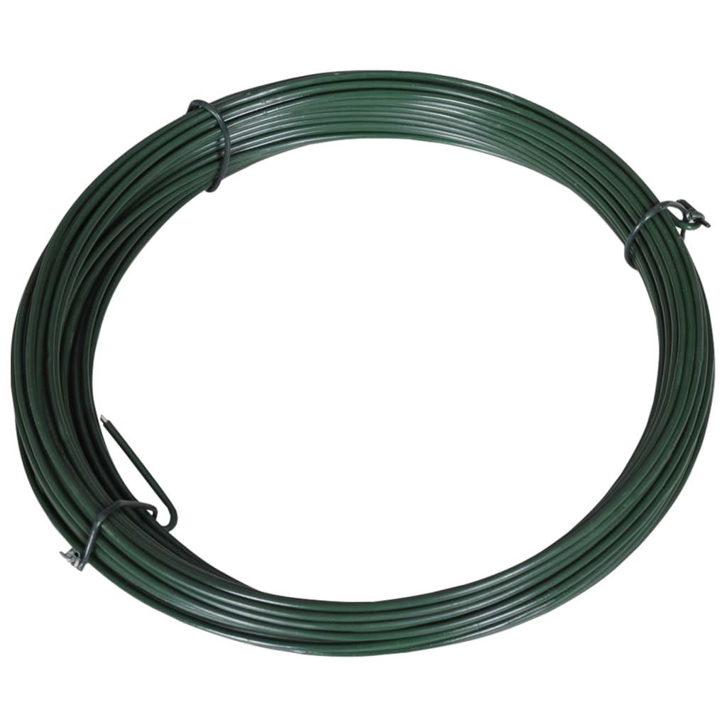 vidaXL Drut naciągowy do ogrodzenia, 25 m, 1,4/2 mm, stalowy, zielony