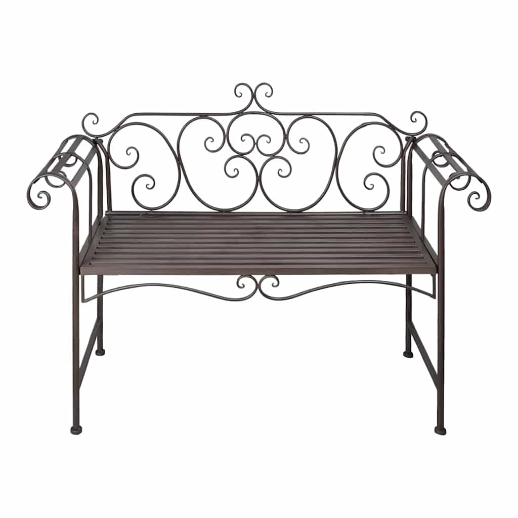 vidaXL Ławka ogrodowa, 132 cm, stal, antyczny brąz