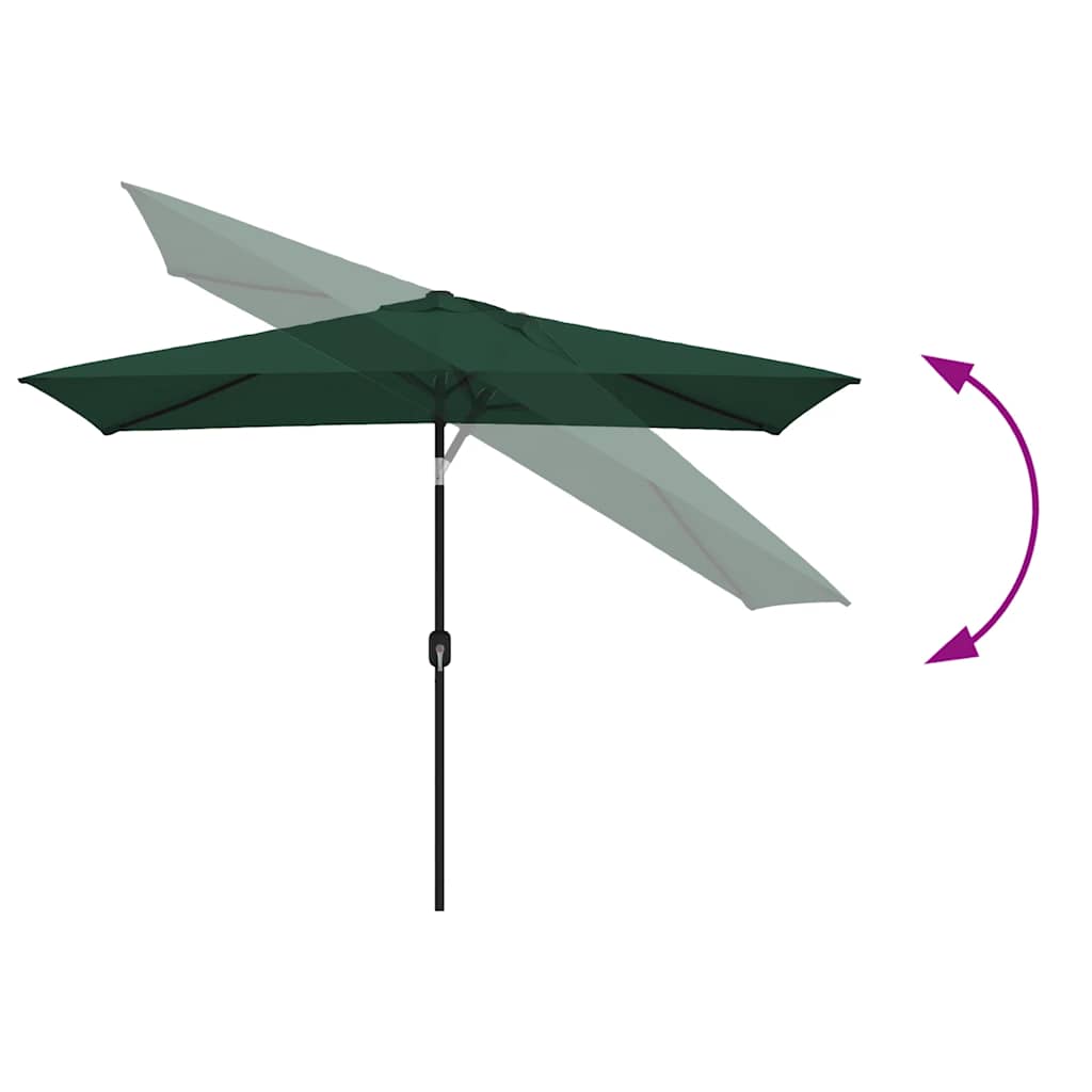 vidaXL Prostokątny parasol ogrodowy, zielony, 200x300 cm