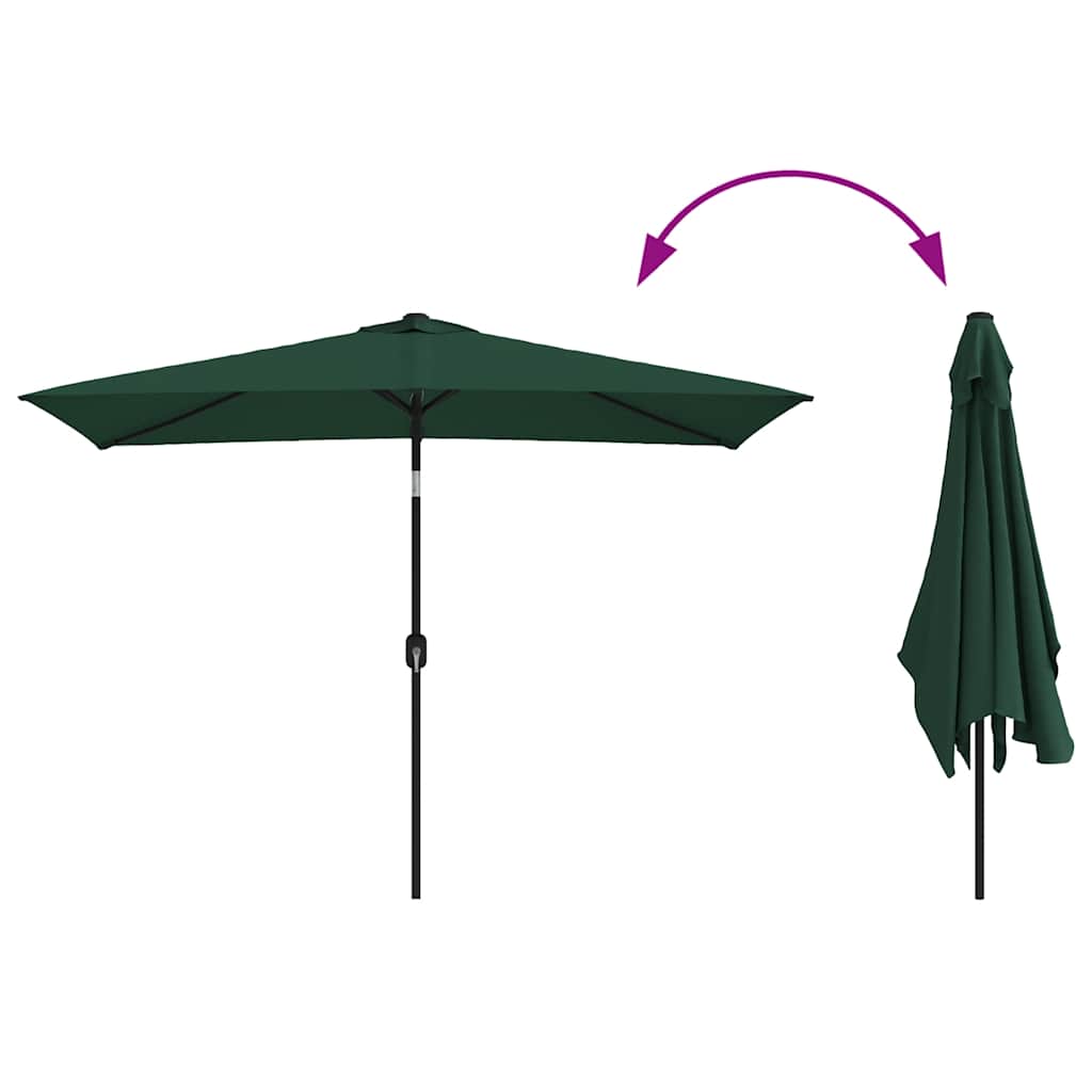 vidaXL Prostokątny parasol ogrodowy, zielony, 200x300 cm