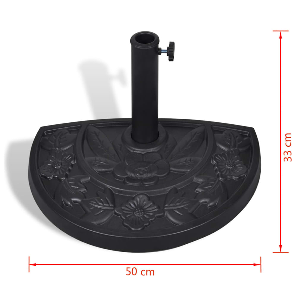 vidaXL Półokrągła podstawa pod parasol, żywica