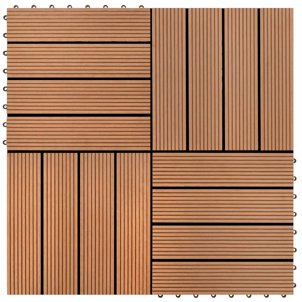 vidaXL Płytka Tarasowa 11 pcs brązowy 30 x 30 cm