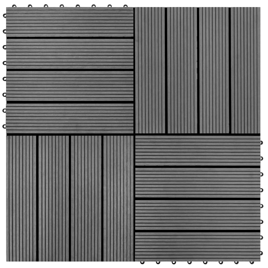 vidaXL Płytka Tarasowa 11 pcs Szary 30 x 30 cm