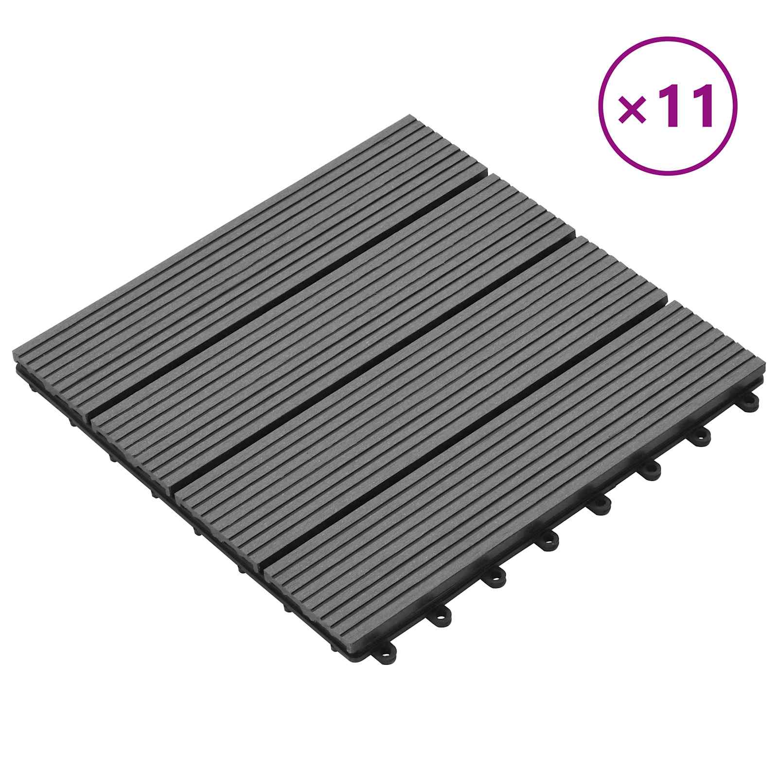 vidaXL Płytka Tarasowa 11 pcs Szary 30 x 30 cm