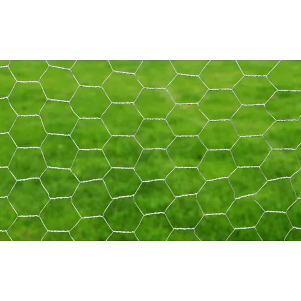 vidaXL Ogrodzenie z siatki, stal galwanizowana, 25x0,5 m, srebrne