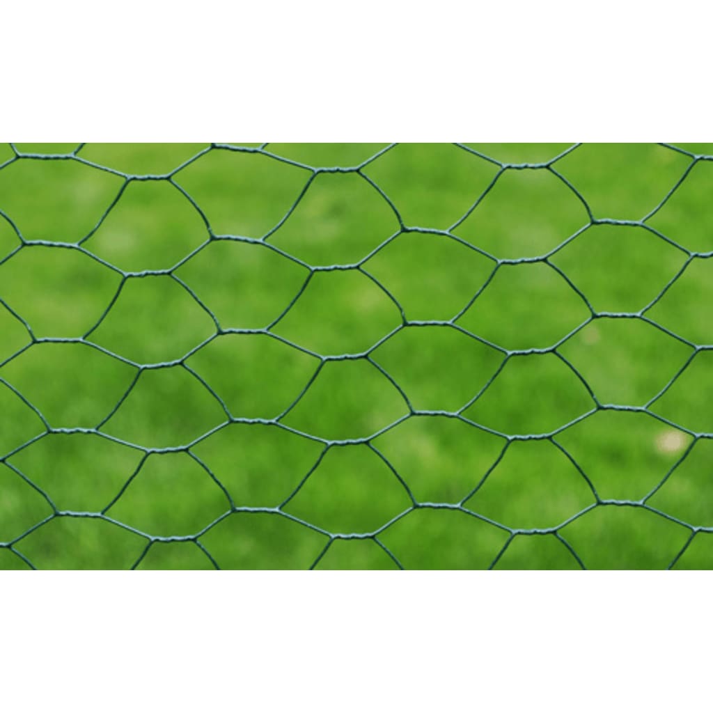 vidaXL Ogrodzenie z siatki, pokryte PVC, 25x0,5 m, zielone