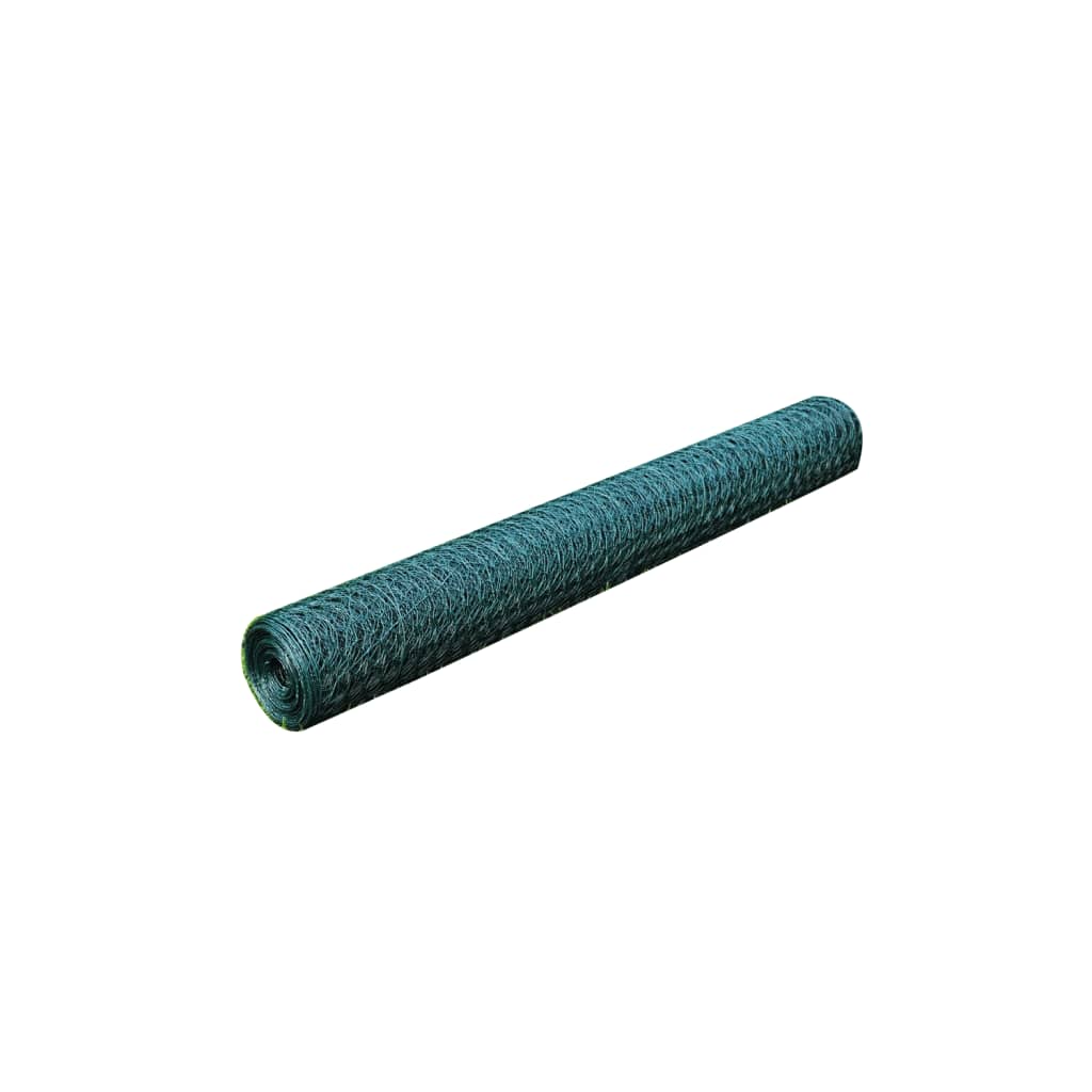 vidaXL Ogrodzenie z siatki, pokryte PVC, 25x0,75 m, czerwone