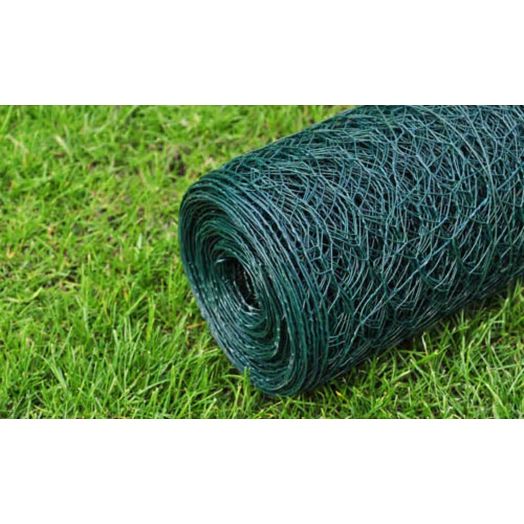 vidaXL Ogrodzenie z siatki, pokryte PVC, 25x0,75 m, czerwone
