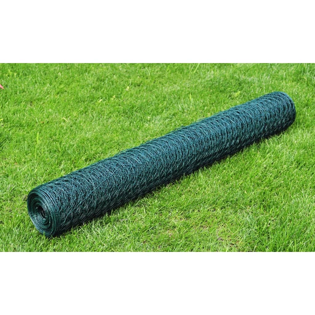 vidaXL Ogrodzenie z siatki, pokryte PVC, 25x0,75 m, czerwone