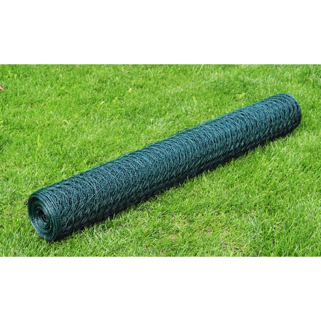vidaXL Ogrodzenie z siatki, pokryte PVC, 25x0,75 m, czerwone