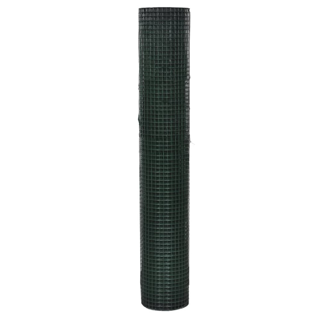 vidaXL Ogrodzenie z siatki, galwanizowane, PVC, 10x1 m, zielone