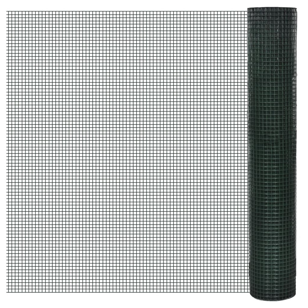 vidaXL Ogrodzenie z siatki, galwanizowane, PVC, 10x1 m, zielone