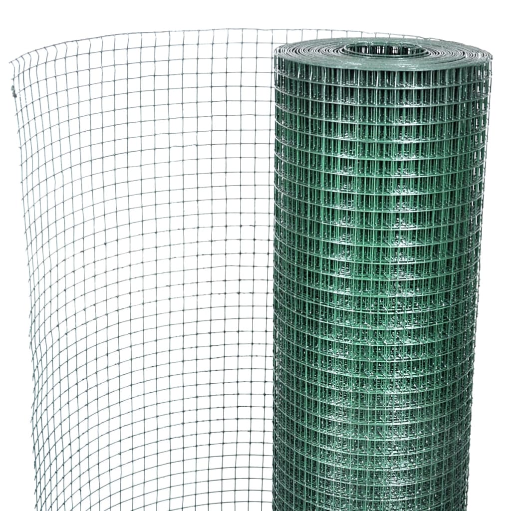 vidaXL Ogrodzenie z siatki, galwanizowane, PVC, 10x1 m, zielone