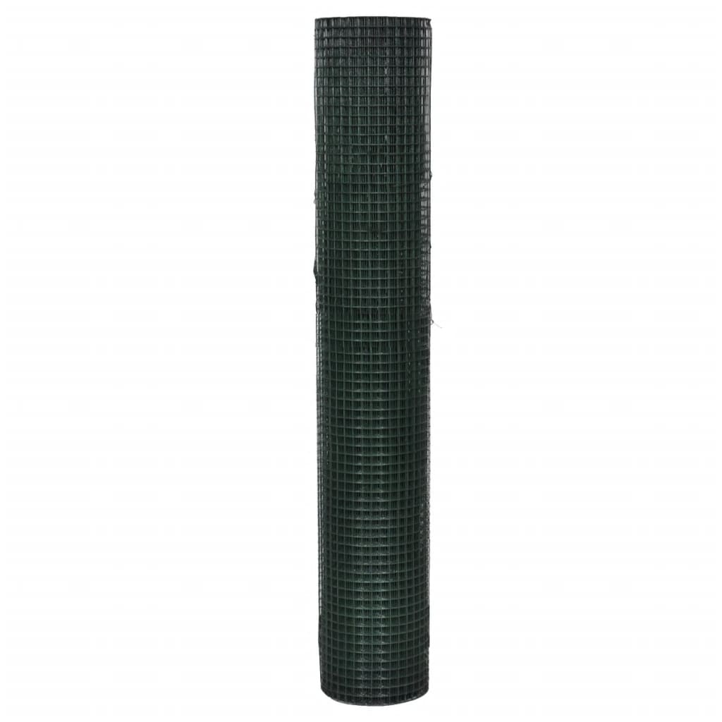 vidaXL Ogrodzenie z siatki, galwanizowane, PVC, 10x1 m, zielone