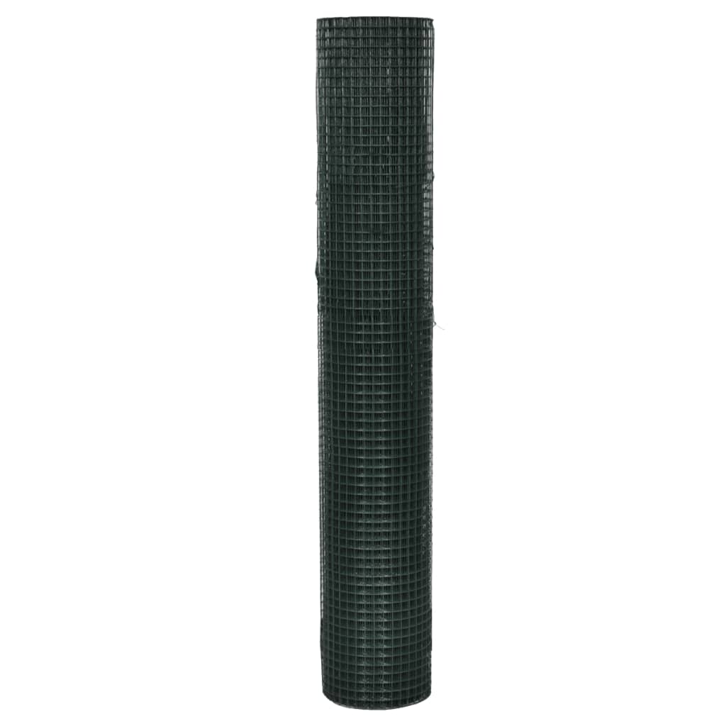 vidaXL Ogrodzenie z siatki, galwanizowane, PVC, 25x1 m, zielone