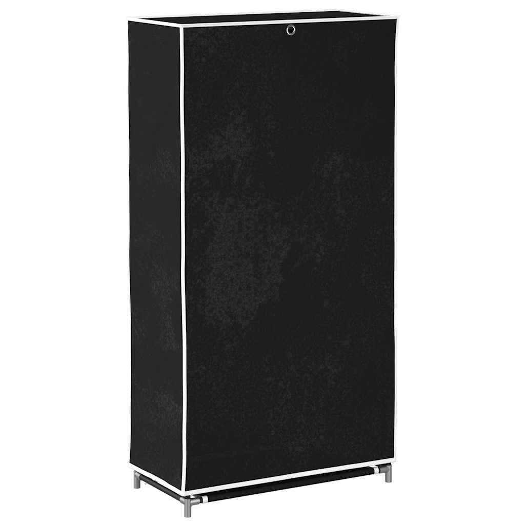 vidaXL Materiałowa szafa na buty z osłoną, 58x28x106 cm, czarna