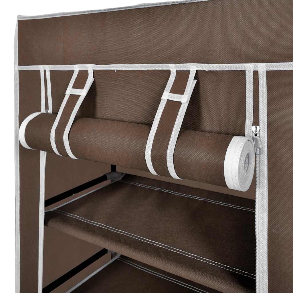 Półka na buty z materiału, brąz (58 x 28 x 106 cm)